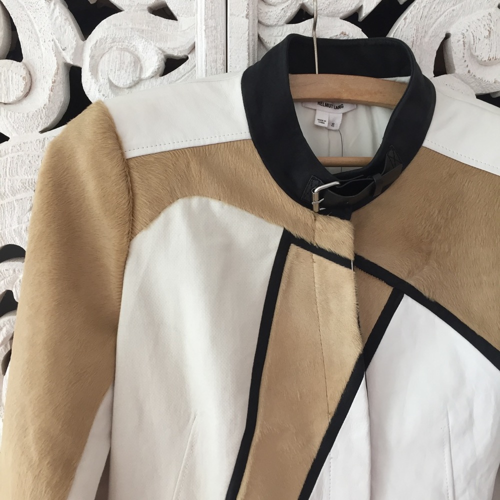 Helmut Lang Leather & Fur Jacket - Picture 2 of 8